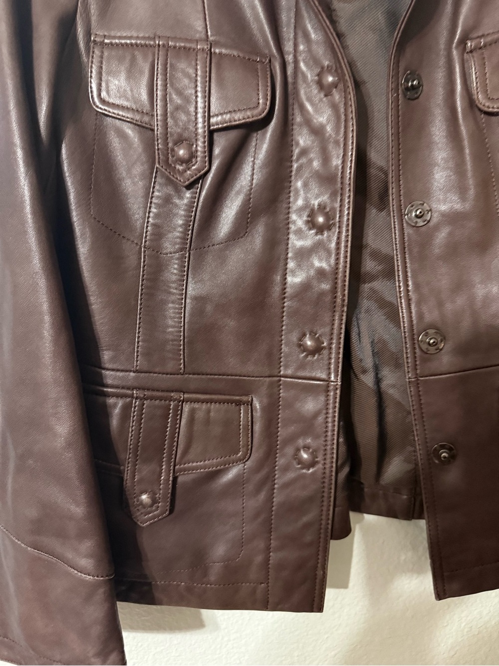 Prendang International Genuine Lambskin Leather Jacket Brown Size 88-96-160 - Picture 2 of 6